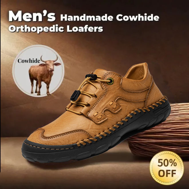 ⏰ 50% Off - Men's Genuine Leather Non-Slip Lightweight Orthopedic Comfortable Walking Shoes