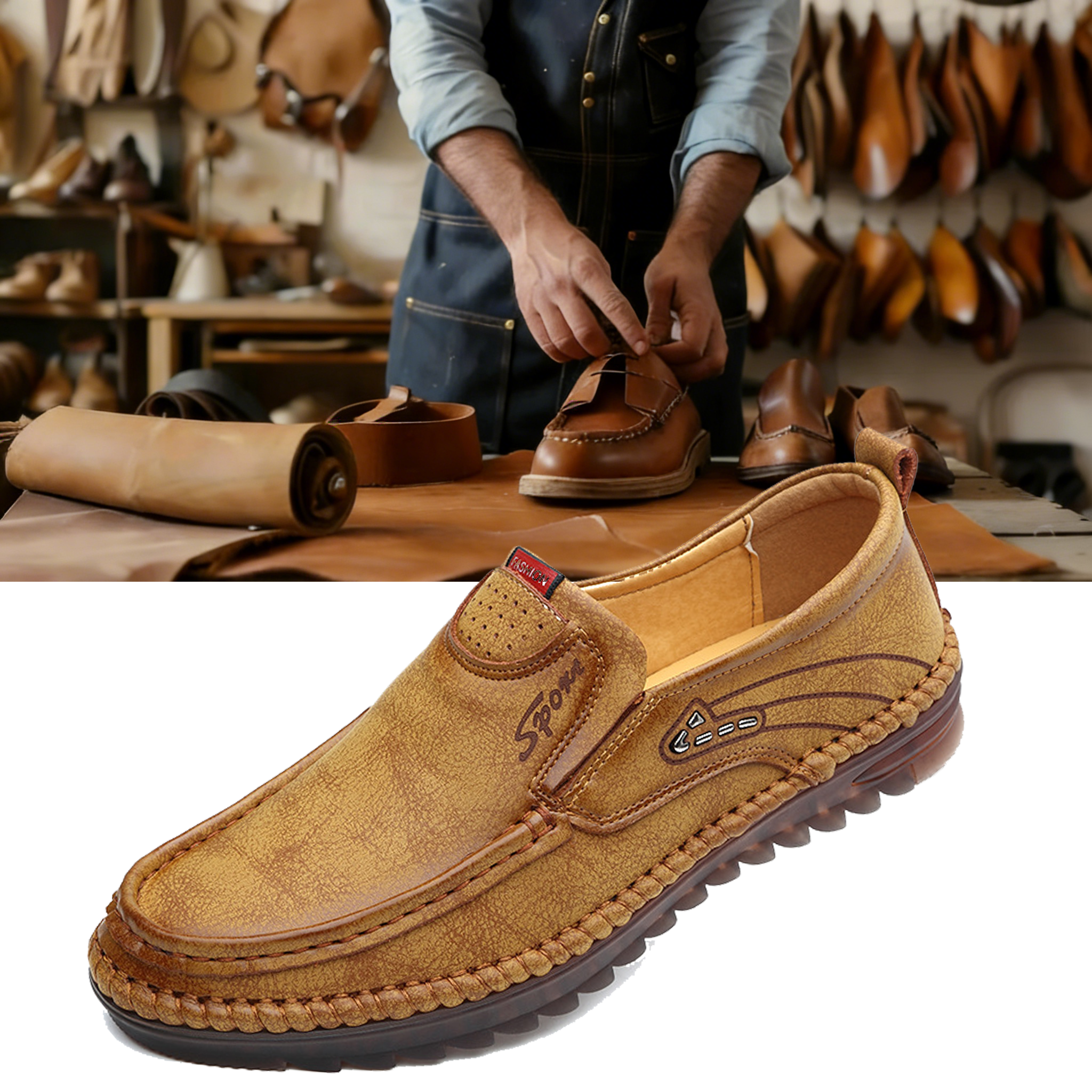 ⏰ Last day! 50% off! 🔥 Men's genuine leather non-slip breathable shoes