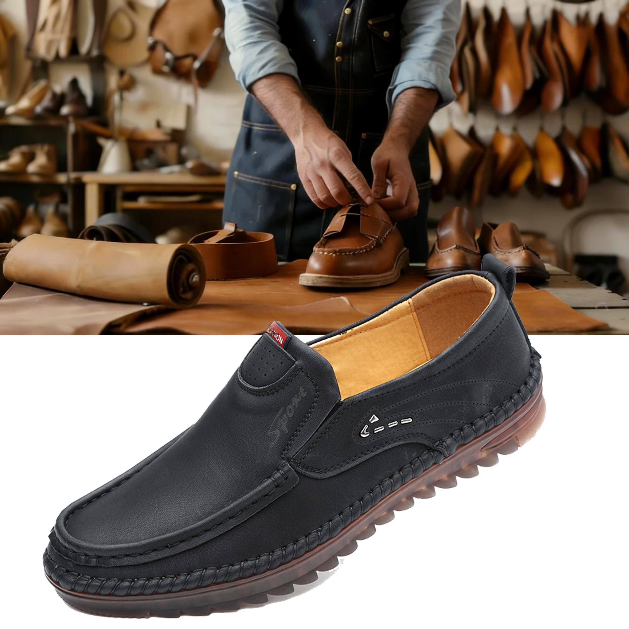 ⏰ Last day! 50% off! 🔥 Men's genuine leather non-slip breathable shoes