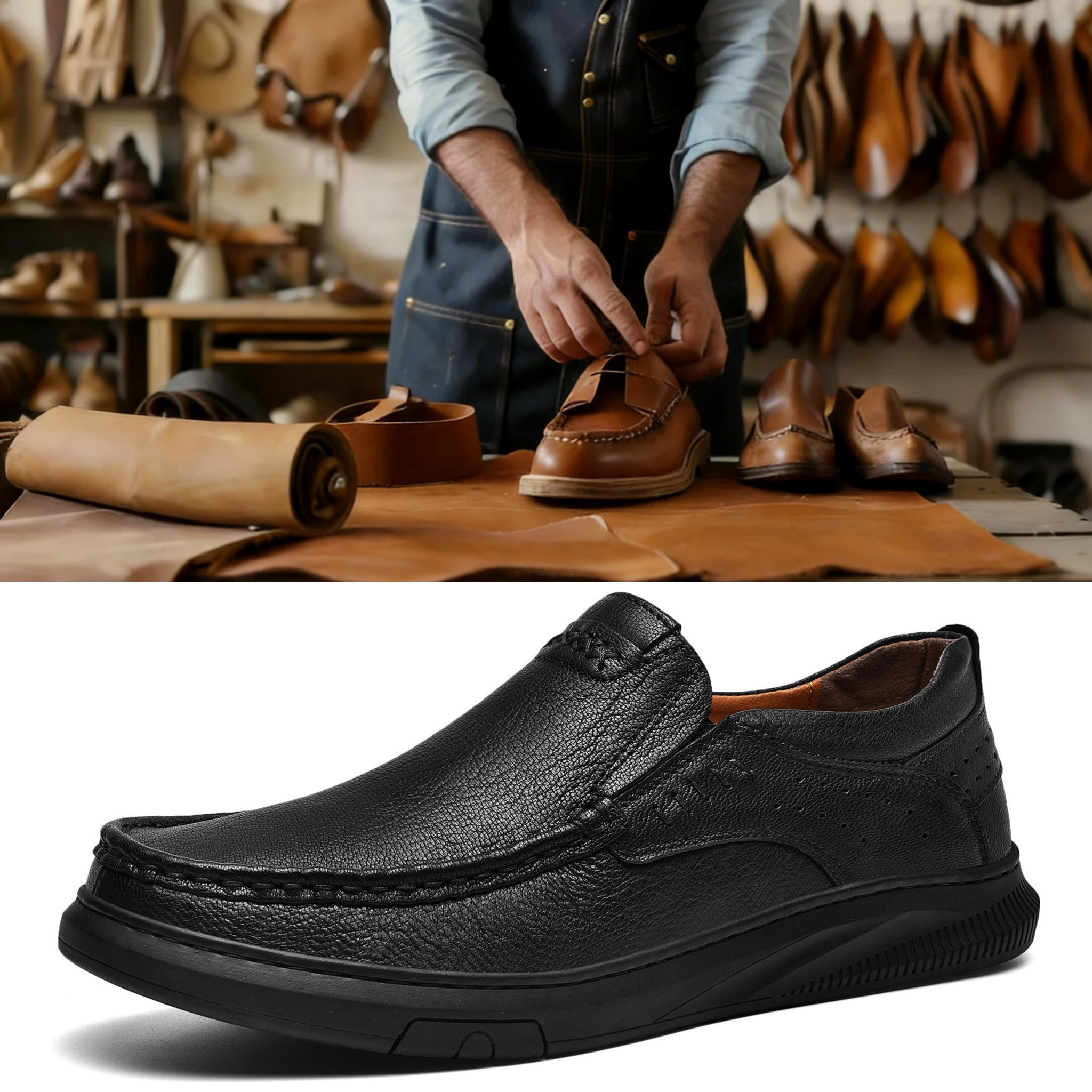 ⏰ Last day! 50% off! 🔥 Men's handmade genuine leather orthopedic shoes