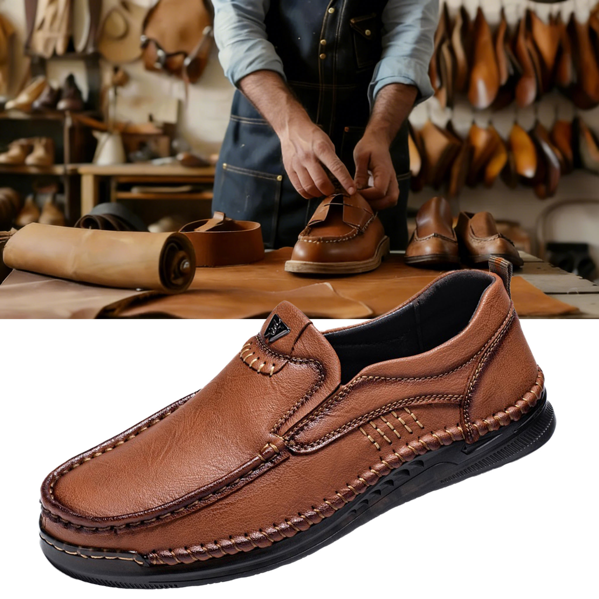 ⏰ Last day! 50% off! 🔥 Men's handmade genuine leather orthopedic pain-free walking shoes