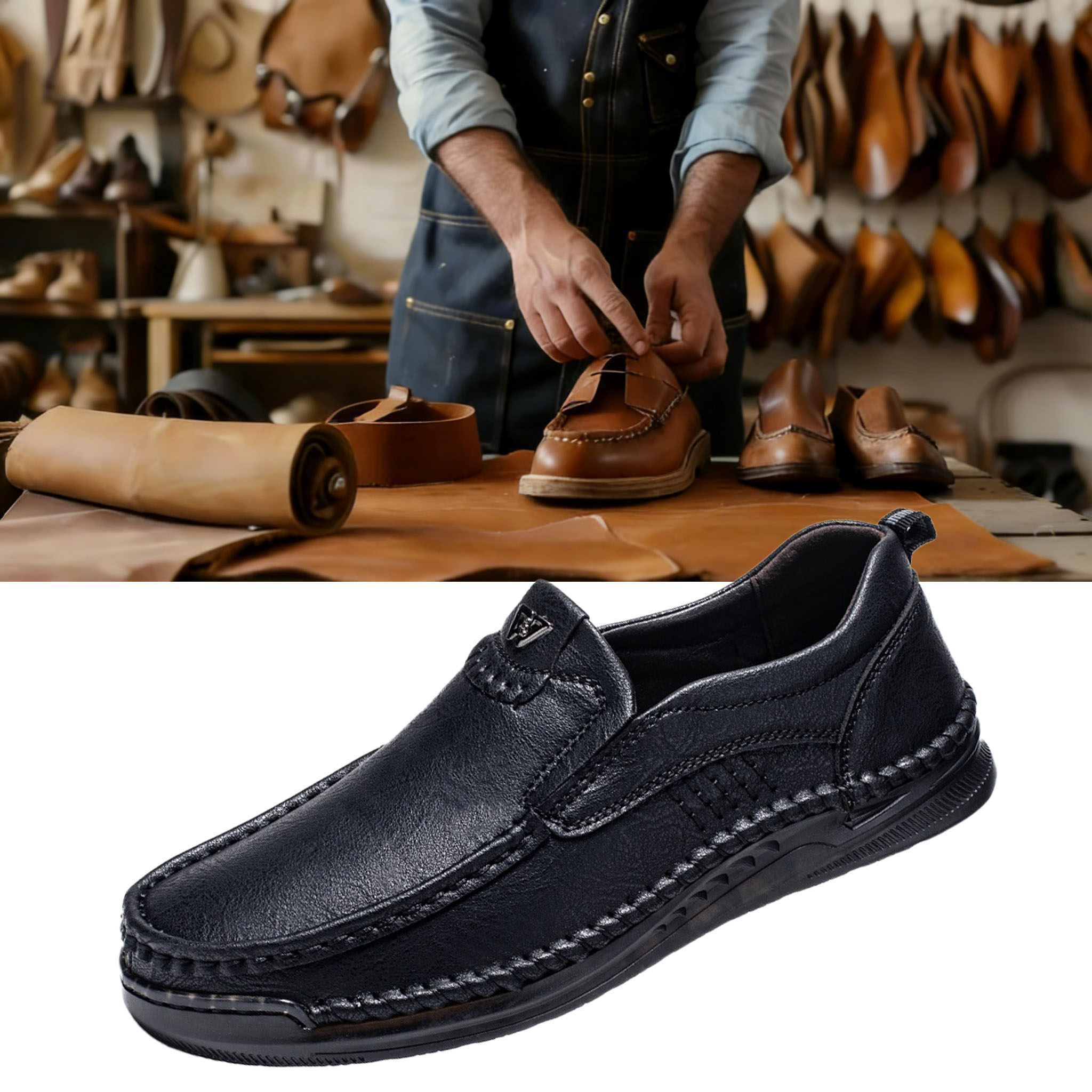 ⏰ Last day! 50% off! 🔥 Men's handmade genuine leather orthopedic pain-free walking shoes