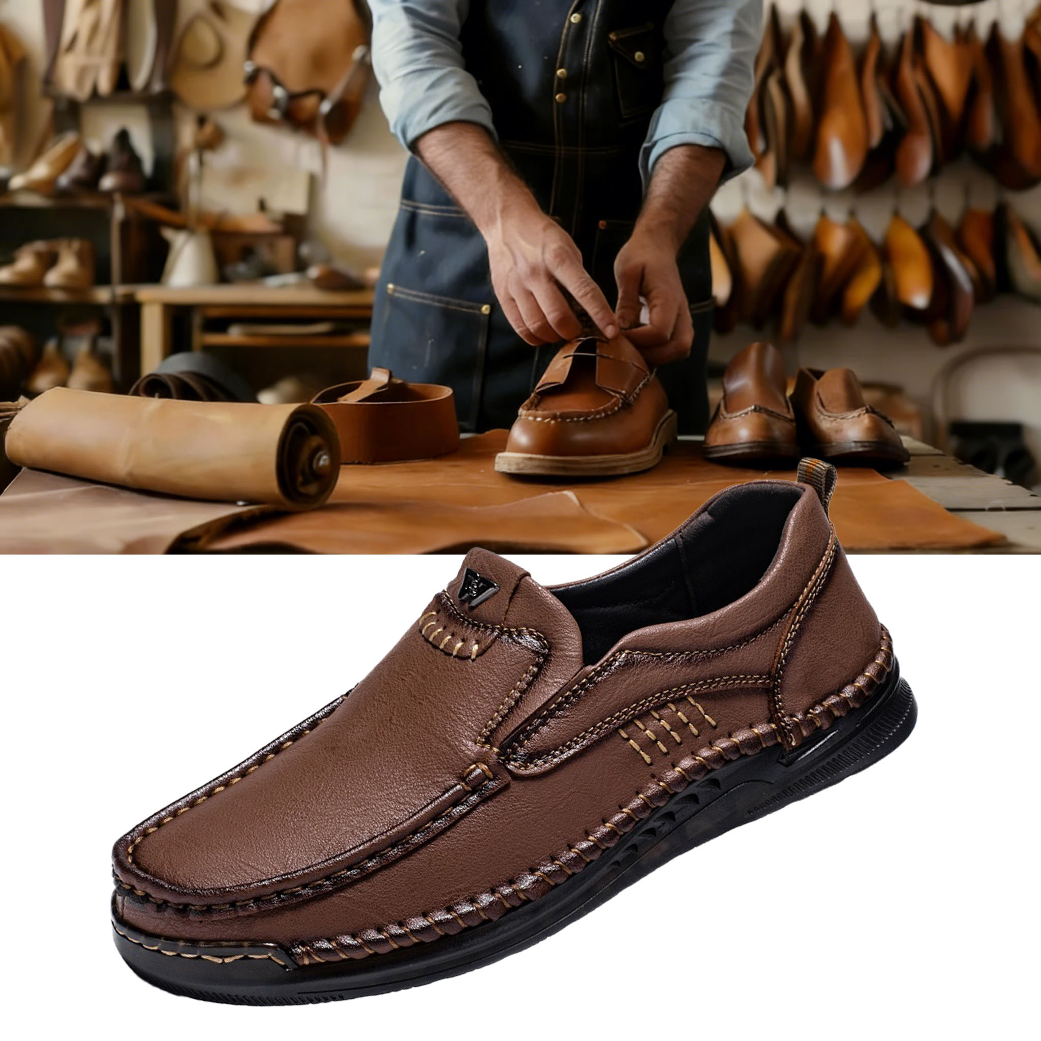 ⏰ Last day! 50% off! 🔥 Men's handmade genuine leather orthopedic pain-free walking shoes