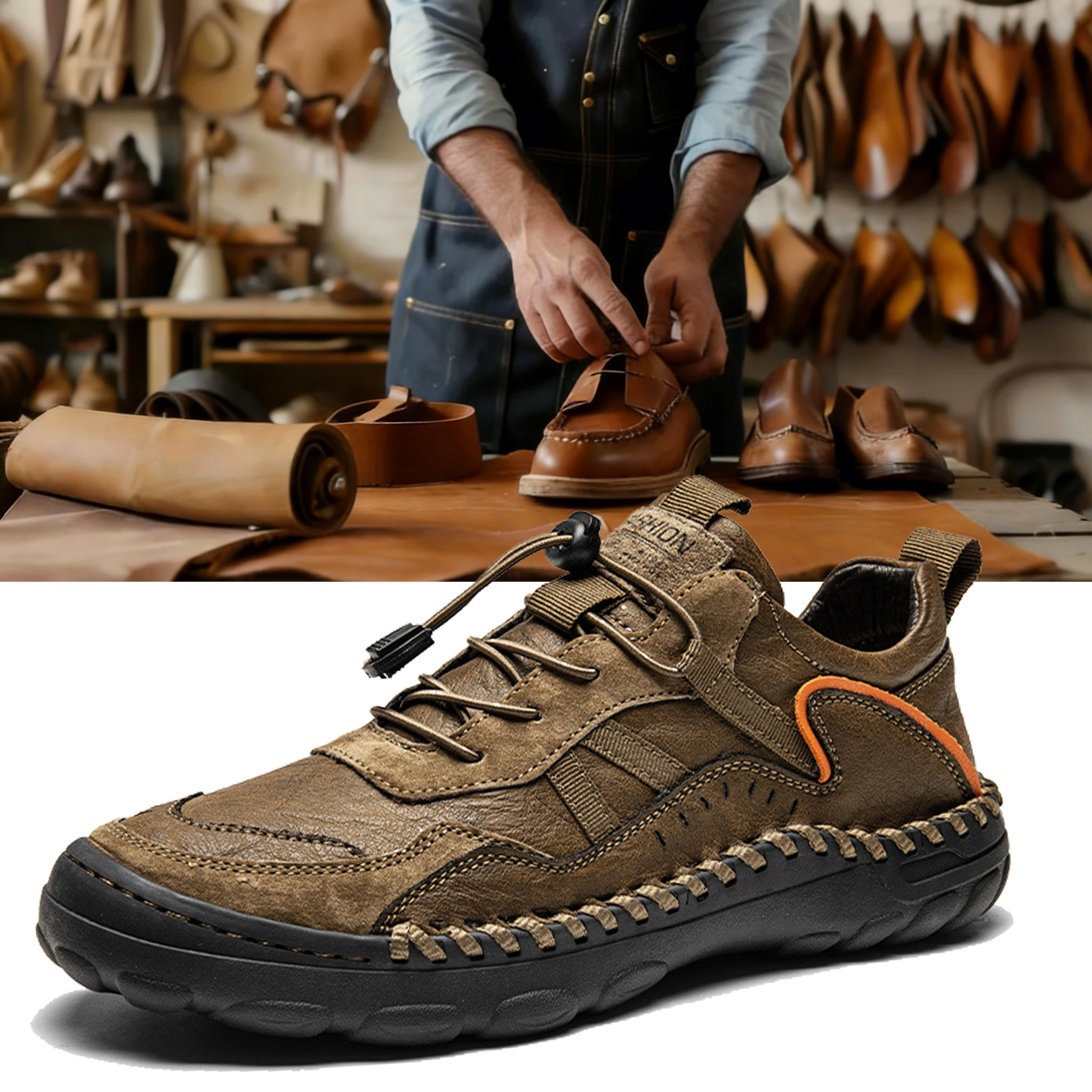 ⏰ Last day! 60% off! 🔥 Hand-stitched men's comfortable orthopedic walking leather shoes