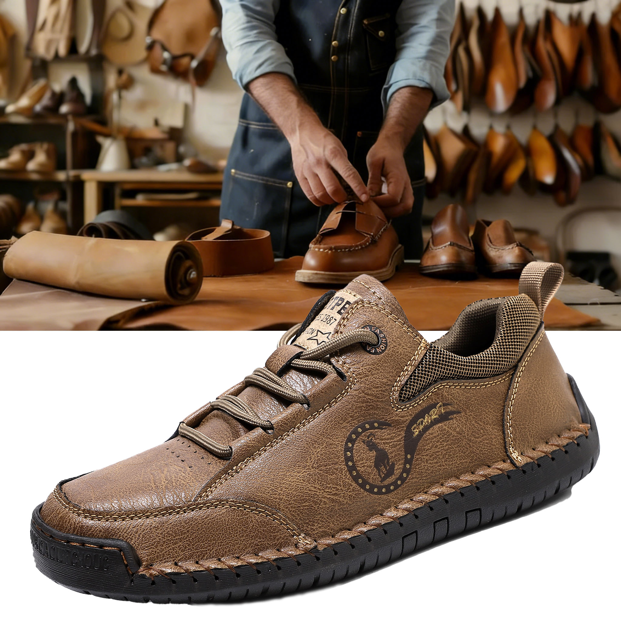 ⏰ Last day! 60% off! 🔥 Handmade men's waterproof orthopedic walking shoes