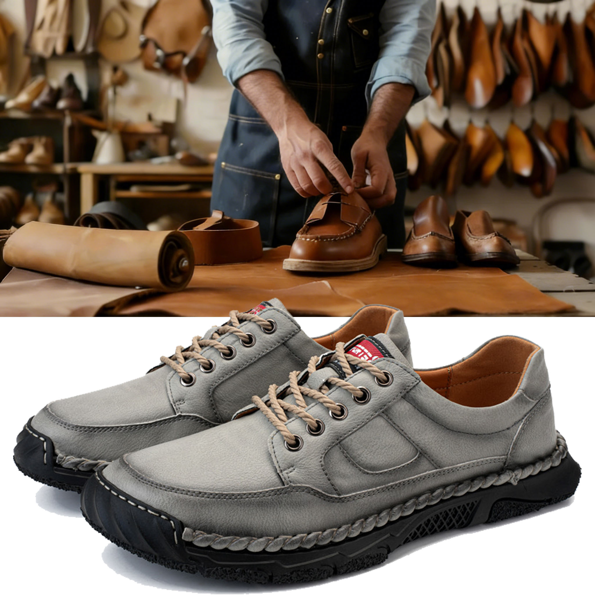 ⏰ Last day! 55% off! 🔥 Handmade men's waterproof, comfortable, and orthopedic walking shoes.