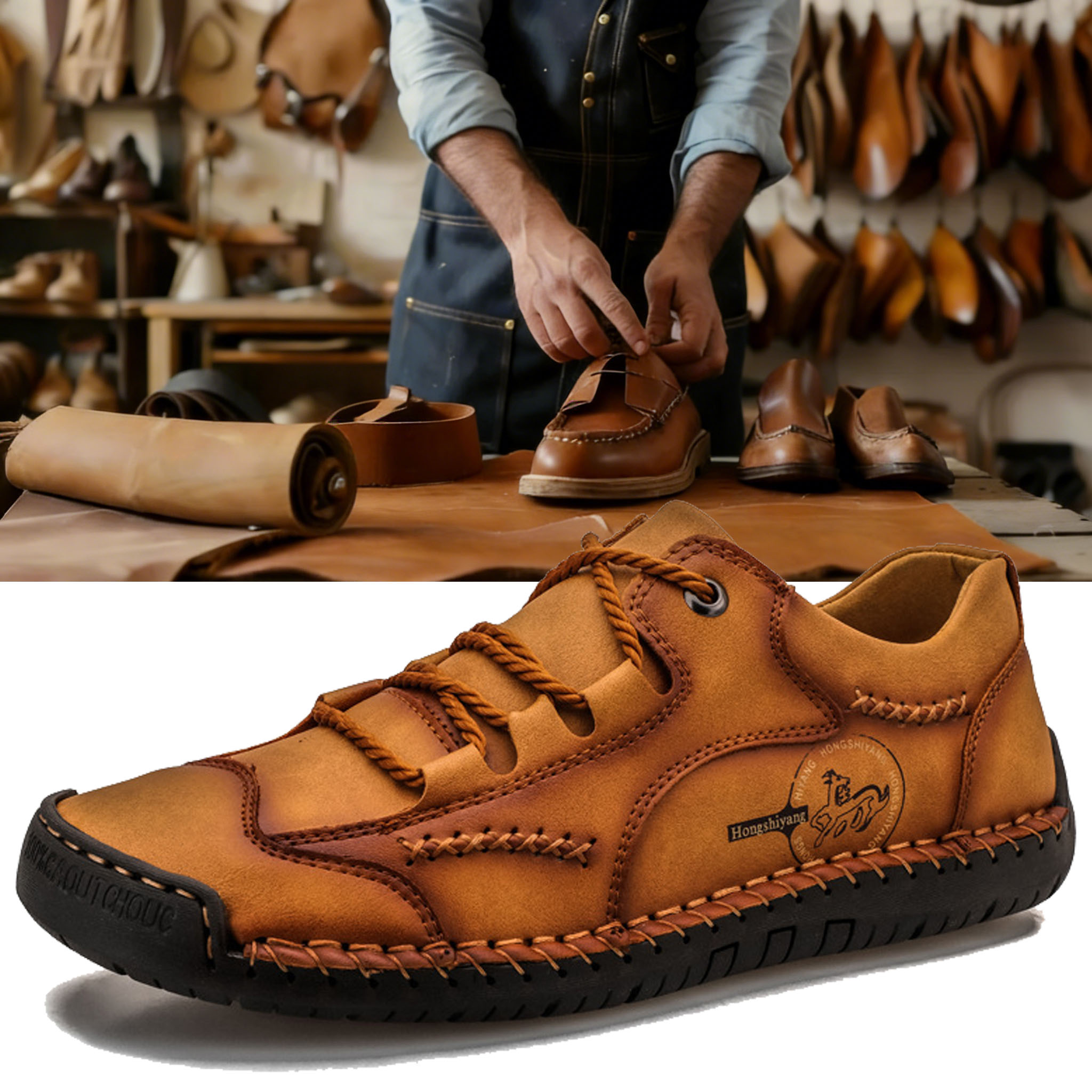 ⏰ Limited-time 60% off! 🔥 Hand-stitched men's outdoor waterproof and non-slip casual shoes / Pain-free walking shoes designed specifically for men.