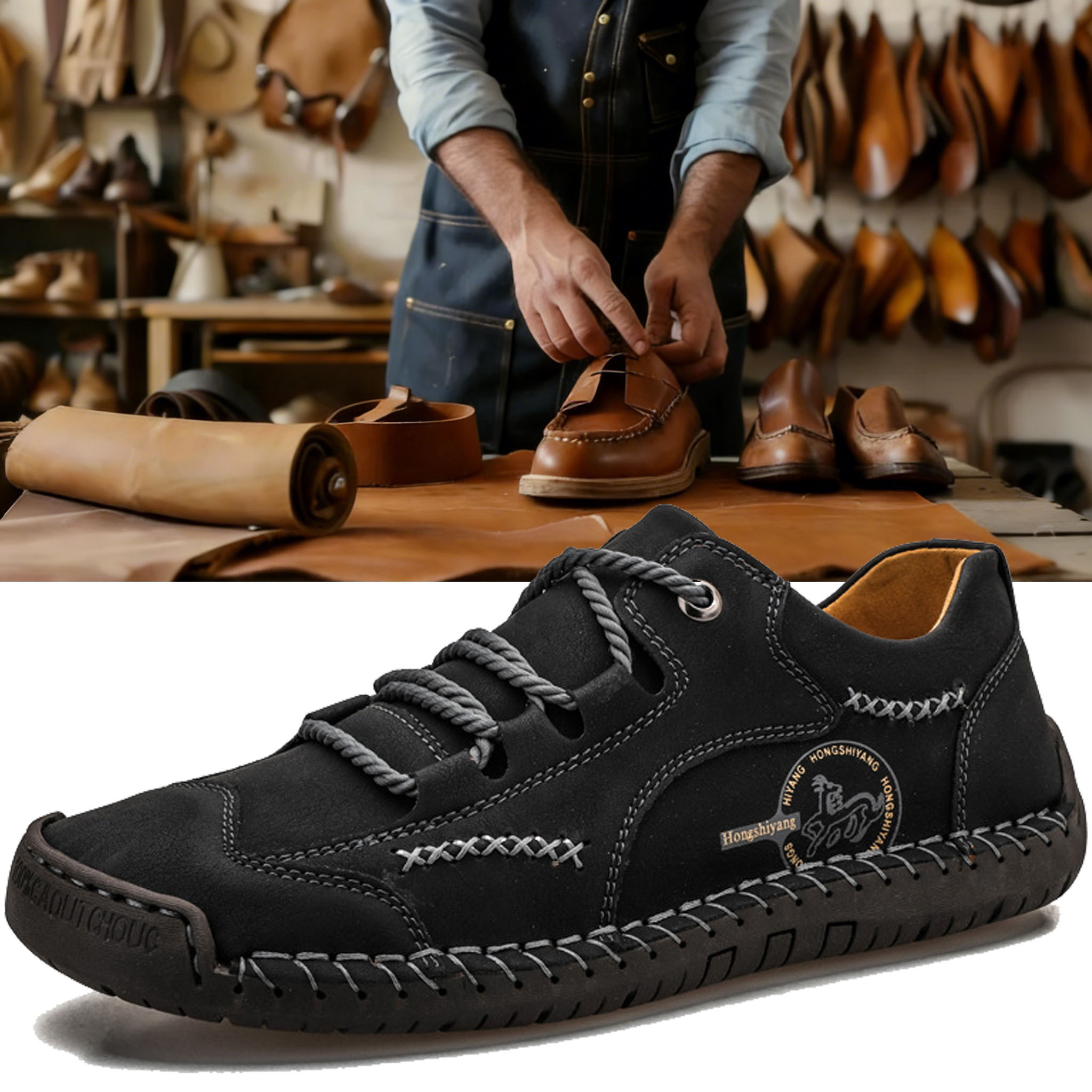 ⏰ Limited-time 60% off! 🔥 Hand-stitched men's outdoor waterproof and non-slip casual shoes / Pain-free walking shoes designed specifically for men.