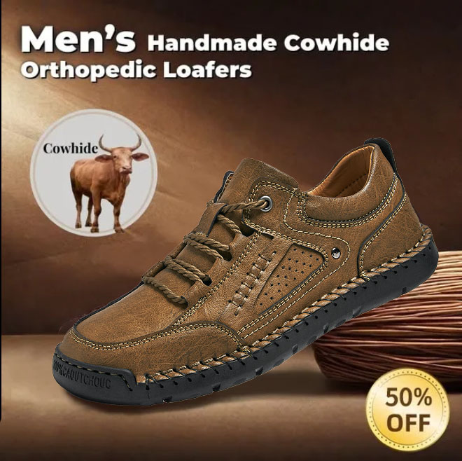 ⏰ 50% off - Men's Genuine Leather Waterproof Non-slip Orthopedic Shoes