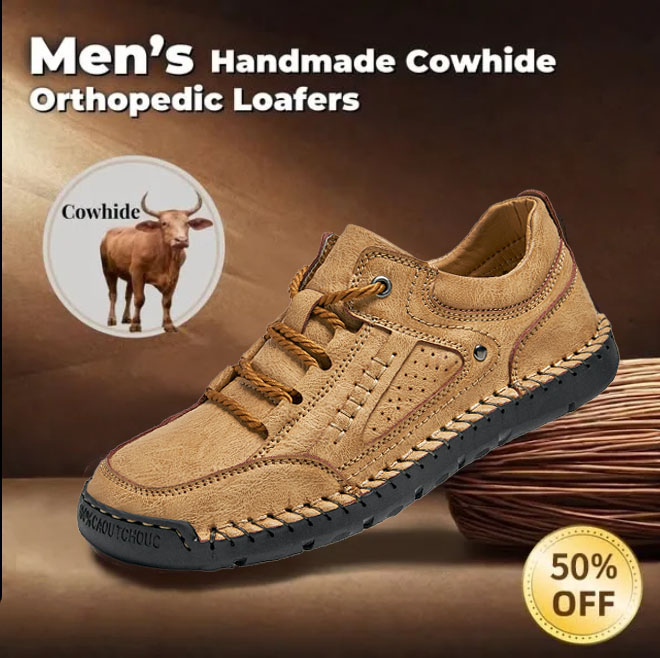 ⏰ 50% off - Men's Genuine Leather Waterproof Non-slip Orthopedic Shoes