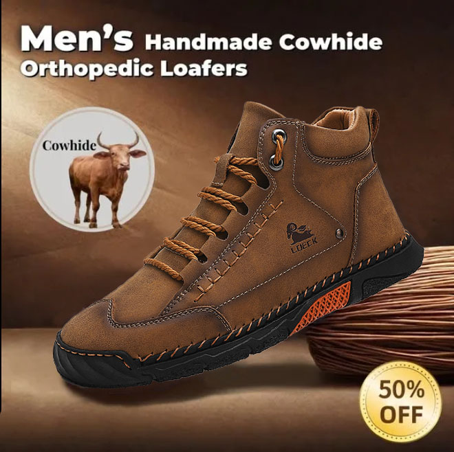 Men's handmade, waterproof, non-slip, orthopedic casual shoes