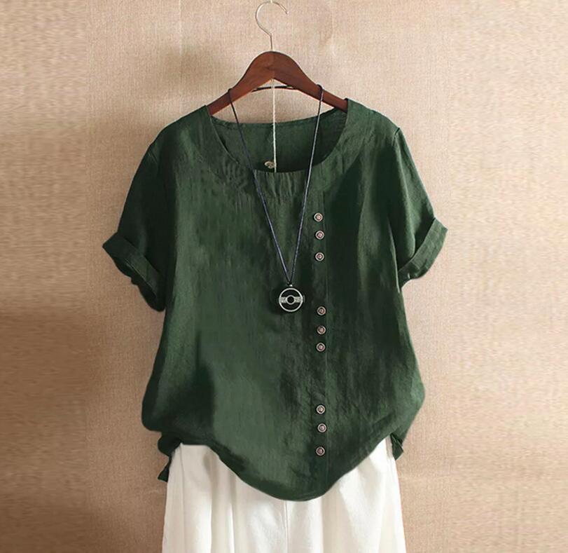 2025 Summer Retro Solid Color Tops