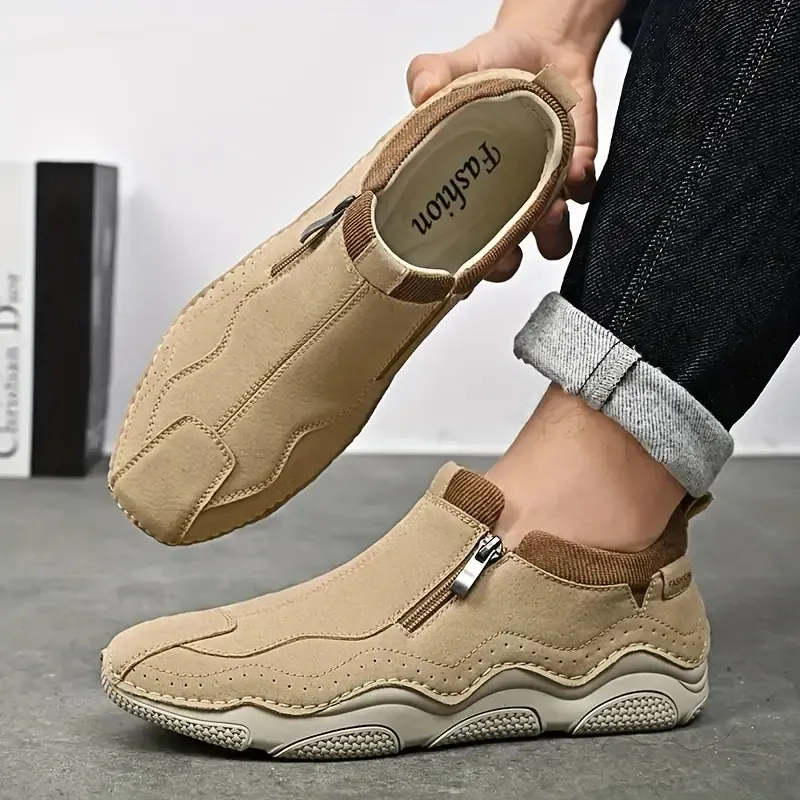 Men's Casual Sneakers - Breathable Synthetic Upper, Non-Slip Rubber Sole, Comfortable Fabric Lining for Walking & Driving