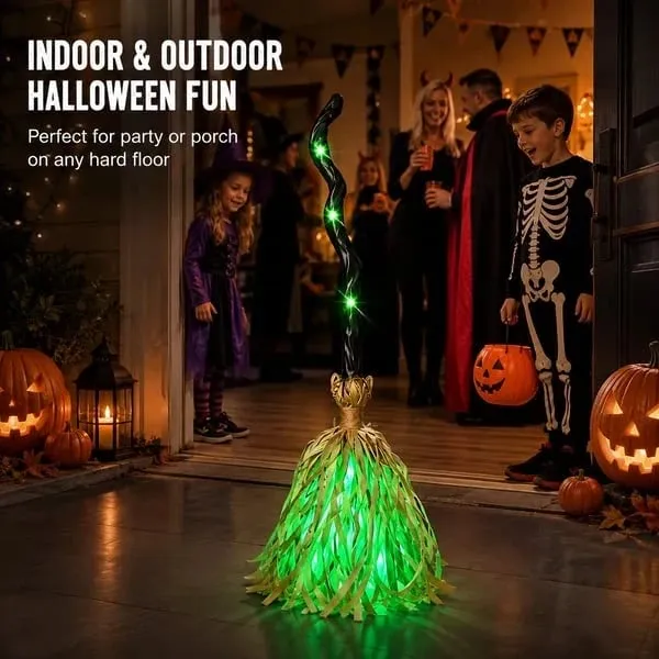 🧙‍♀️🔥 Last Day 49% OFF 🧹Animated Moving Witch Broom with Light & Sound
