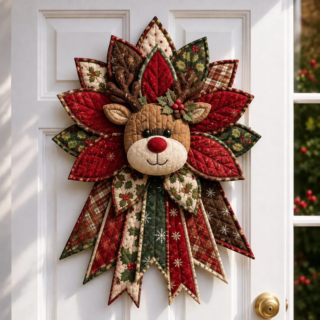 🎉 Holiday Celebration 50% OFF 🎄 – Festive Quilted Christmas Door Hanging DIY Sewing Kit
