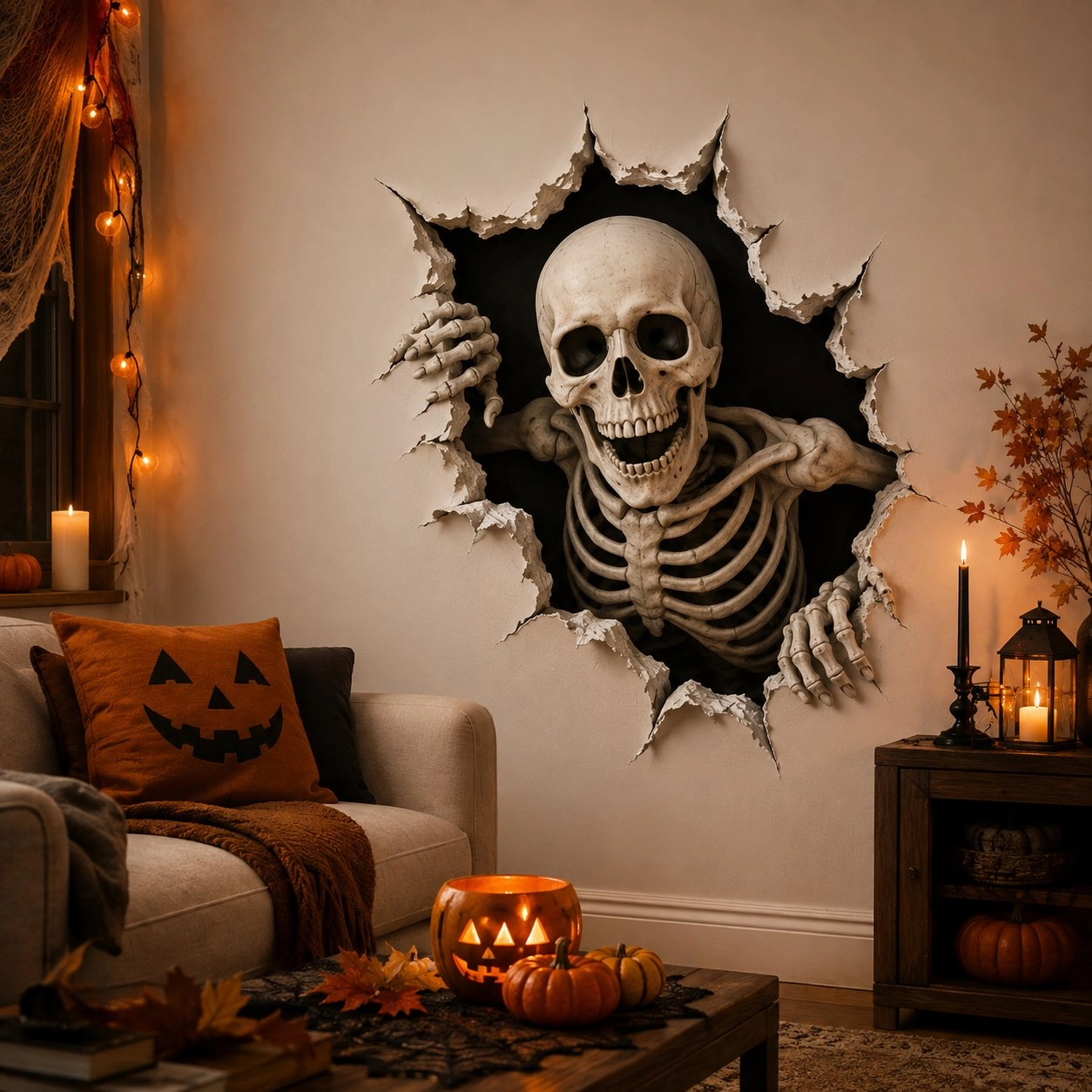 🎃Halloween Break-In 3D Wall Decals👻🧙‍♀️