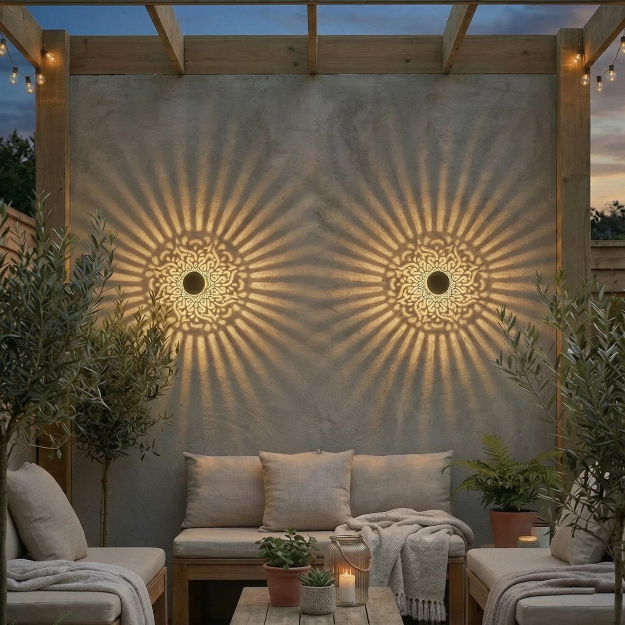 HomeGardmart® Decorative Solar Mandala Lights - Automatic On/Off & Weatherproof