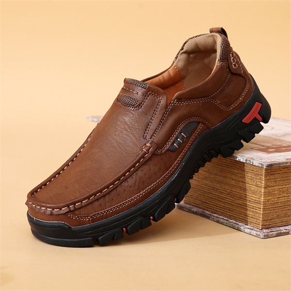 Men's genuine leather cushioned non-slip casual business shoes