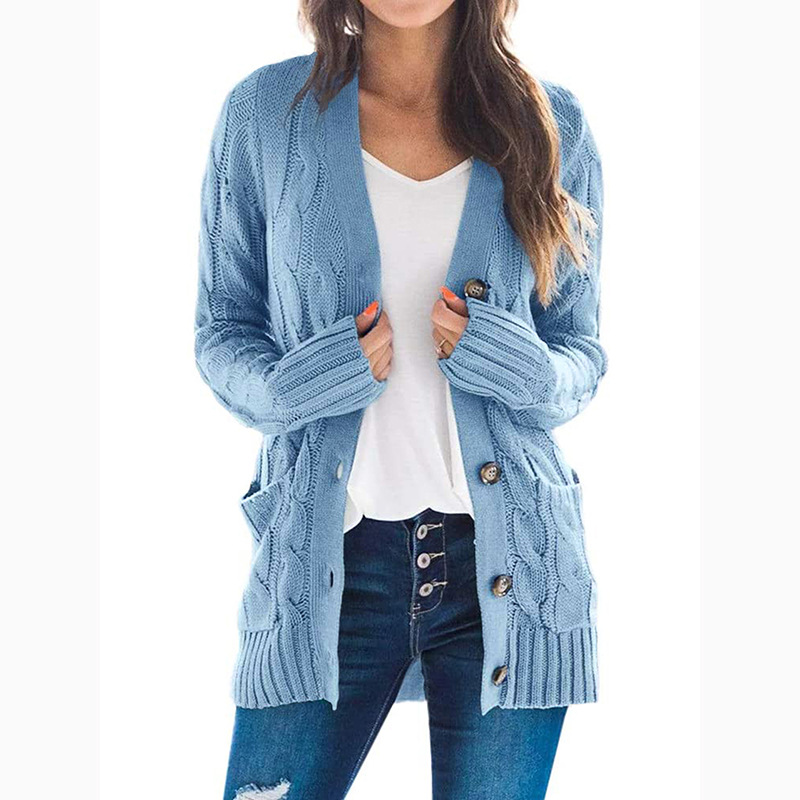 Wool Lovers’ Favorite – Women’s Wool Blend Button-Down Cardigan with Pockets