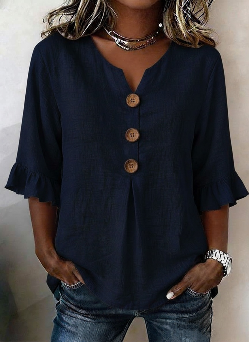 New Arrivals🔥Women'S Casual Solid Color Ruffle Sleeve Top