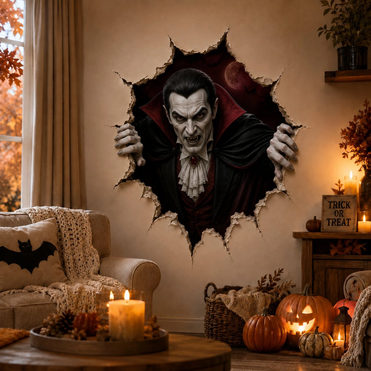 🎃Halloween Break-In 3D Wall Decals👻🧙‍♀️