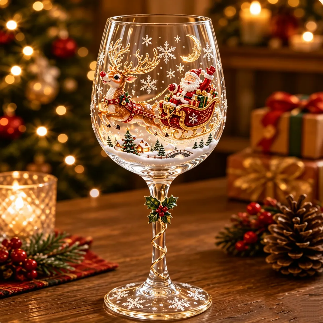 🔥🎁Christmas 3D Wine Glass Collection Gift Box Set✨