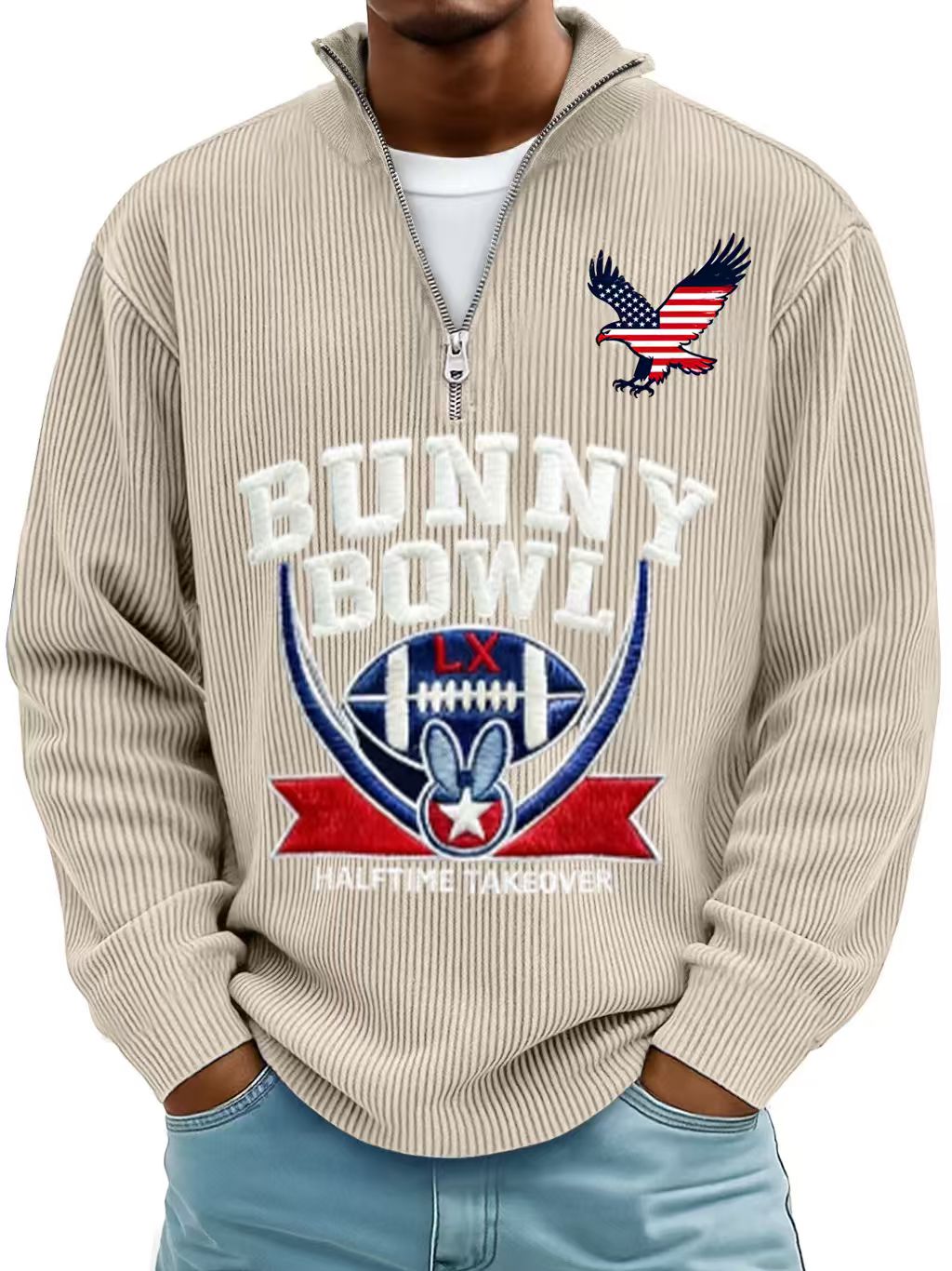 Men’s Cozy Cashmere-Blend Sweatshirt Inspired by Classic Rugby Style