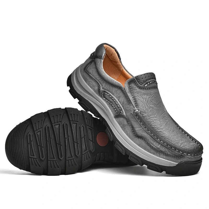 Mens Non-slip Soft Sole Comfy Casual Genuine Leather Loafers