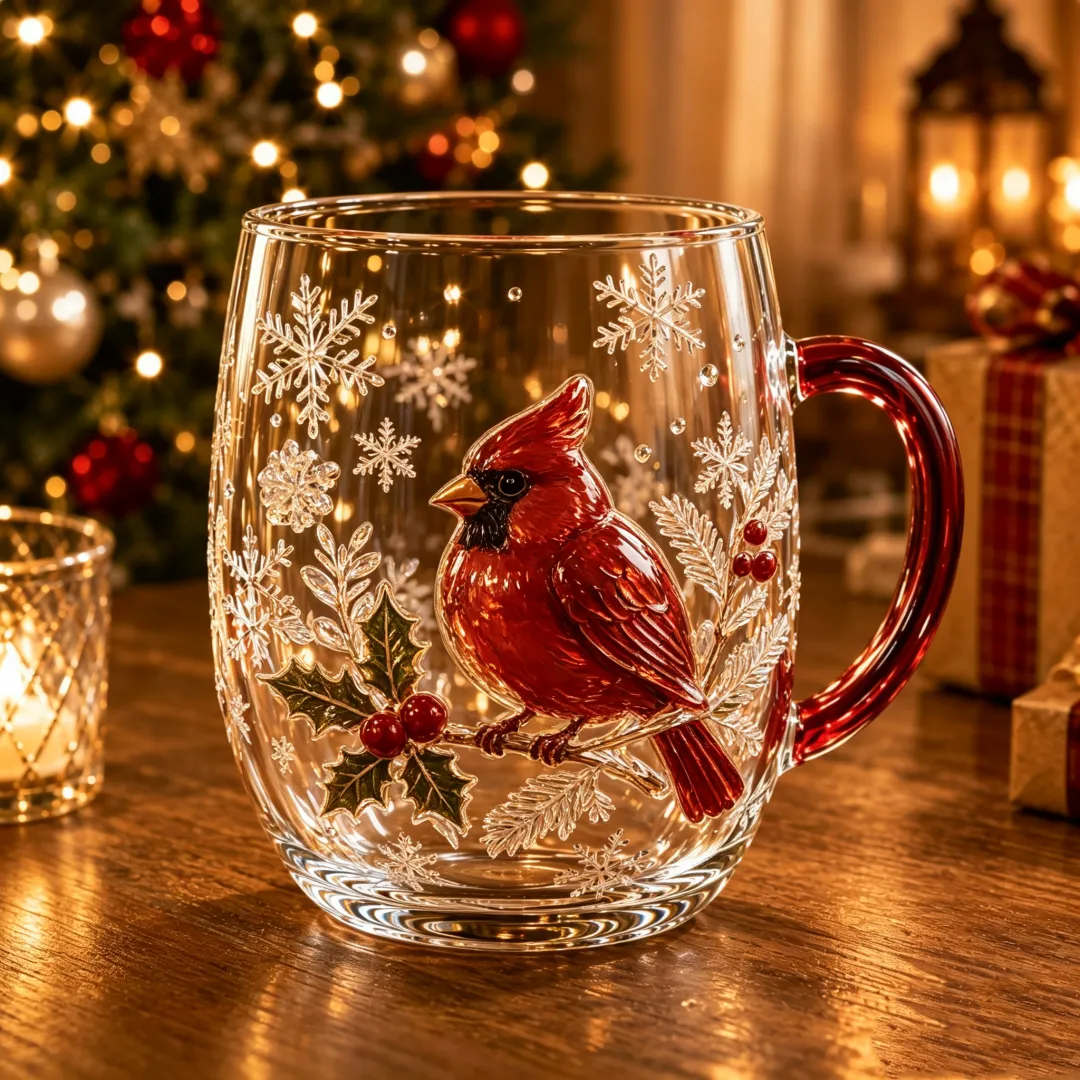 3D Christmas Magic Glass Mug