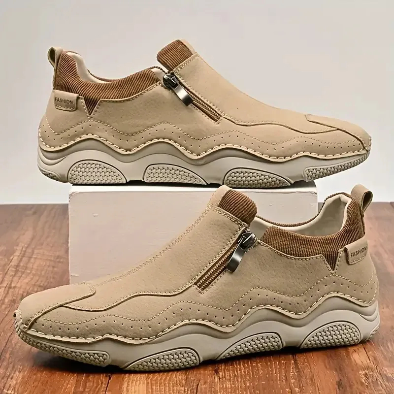 Men's Casual Sneakers - Breathable Synthetic Upper, Non-Slip Rubber Sole, Comfortable Fabric Lining for Walking & Driving