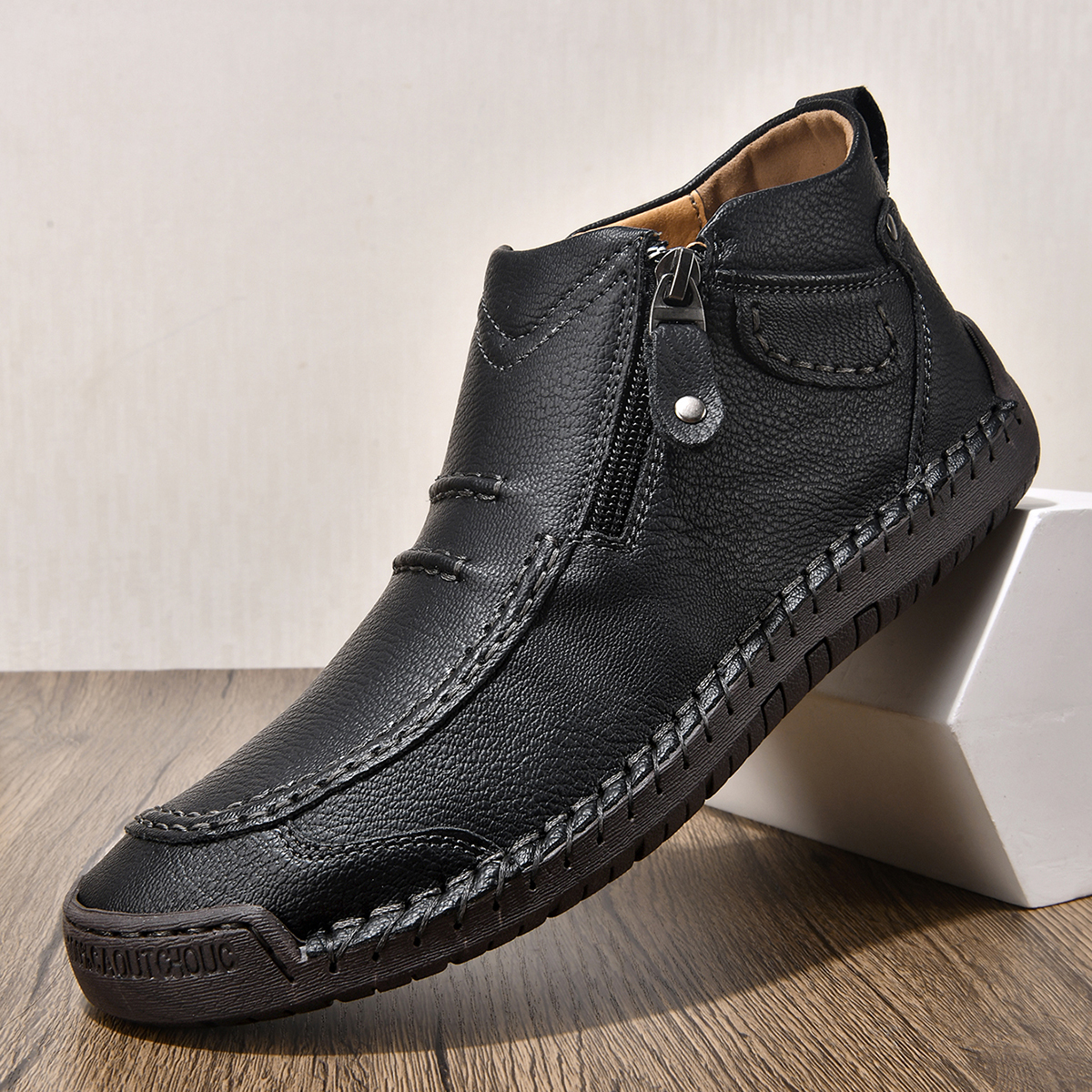 ⏰ Limited-Time 70% OFF – Men’s   Leather Driving Boots | Wide Toe, Arch Support, Waterproof, Pressure Relief, Non-Slip Comfort for Everyday & Travel