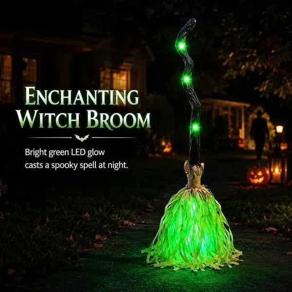 🧙‍♀️🔥 Last Day 49% OFF 🧹Animated Moving Witch Broom with Light & Sound