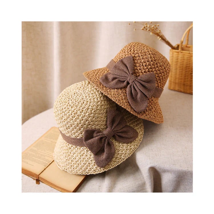 🔥Hot Sale 49% OFF✨Straw Hat with Retro Bow – Foldable & Breathable for Summer
