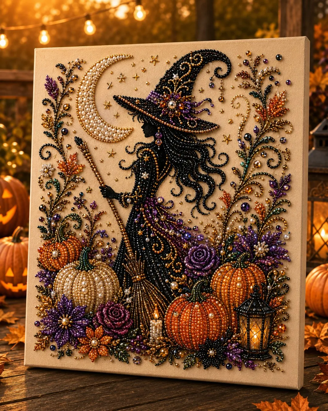 🔥 Last Day 49% OFF – 👻✨ Halloween Pearl Art DIY Kit – Turn Tiny Pearls into Spooky-Cute Magic
