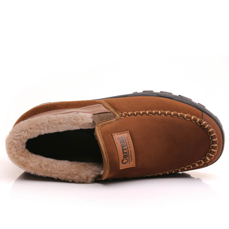 Men's Comfortable Waterproof Warm Cow Leather Snow Boots