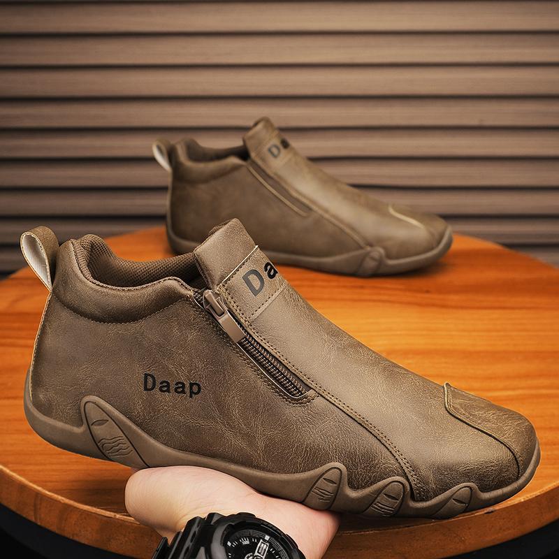 (⏰Limited Time Sale 70% OFF) Men's Handmade Orthopedic Wide Toe Arch Support Slip-On Hiking Shoes Lightweight Waterproof Non-Slip Slip-On Genuine Leather Shoes