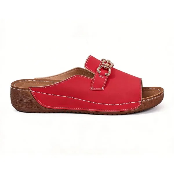 Arch Support Wedge Sandals | Metallic Buckle Design for Everyday Comfort