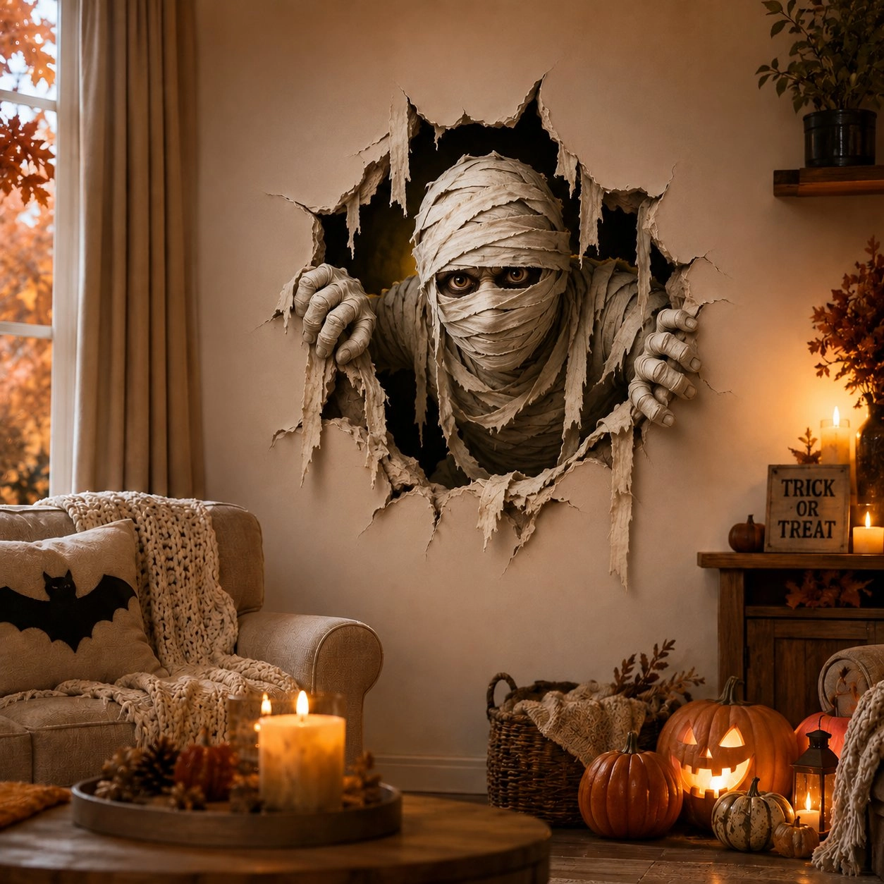 🎃Halloween Break-In 3D Wall Decals👻🧙‍♀️