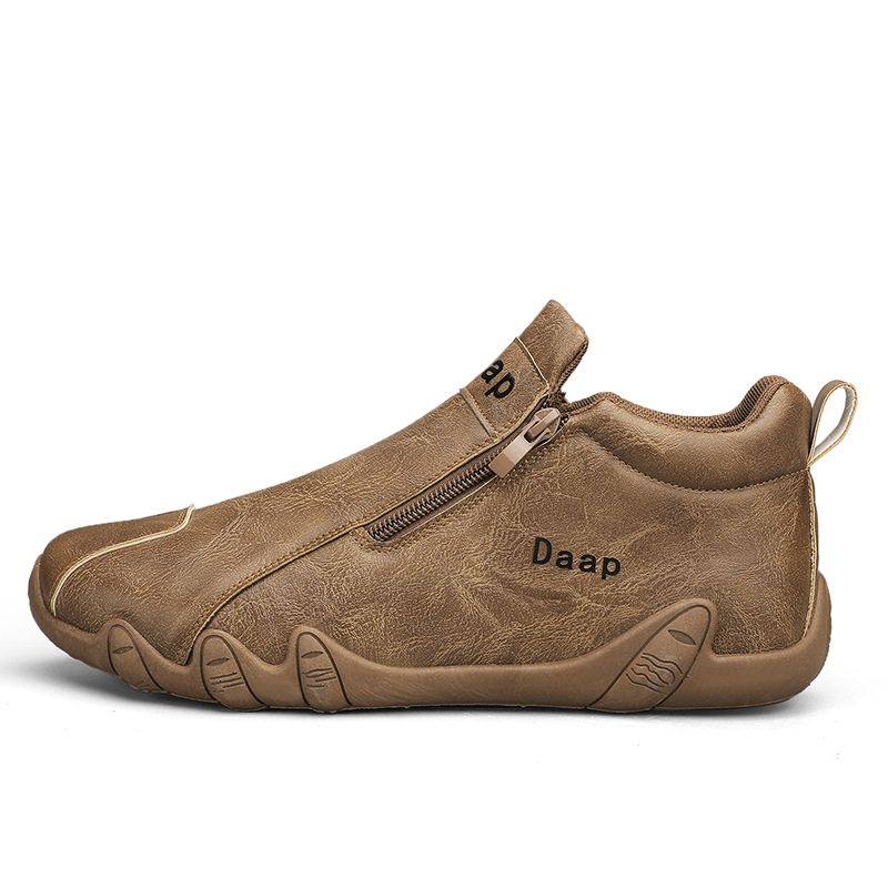 (⏰Limited Time Sale 70% OFF) Men's Handmade Orthopedic Wide Toe Arch Support Slip-On Hiking Shoes Lightweight Waterproof Non-Slip Slip-On Genuine Leather Shoes