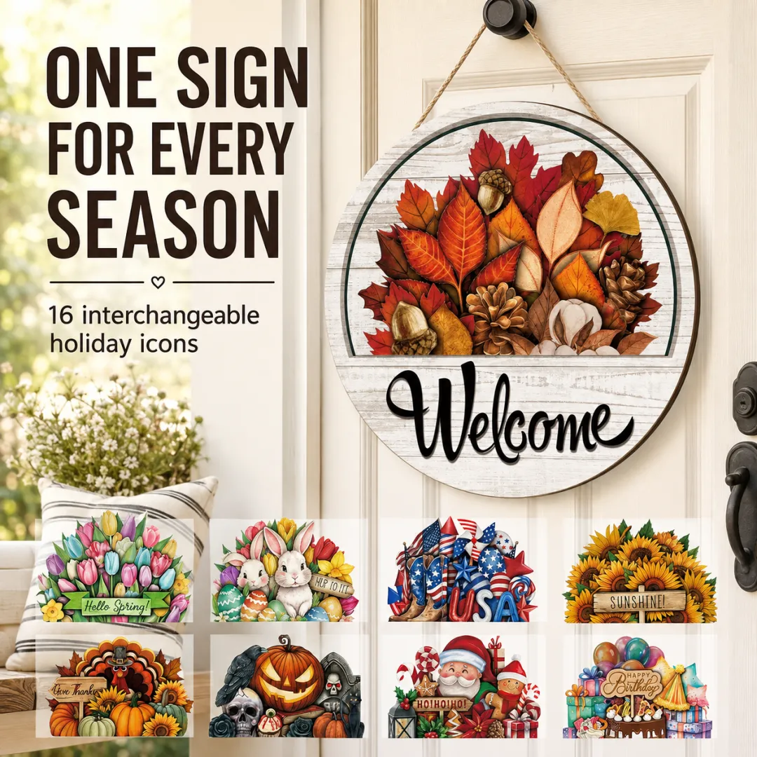 🔥 Last Day 49% OFF — 16 Pcs Interchangeable Welcome Sign for Front Door