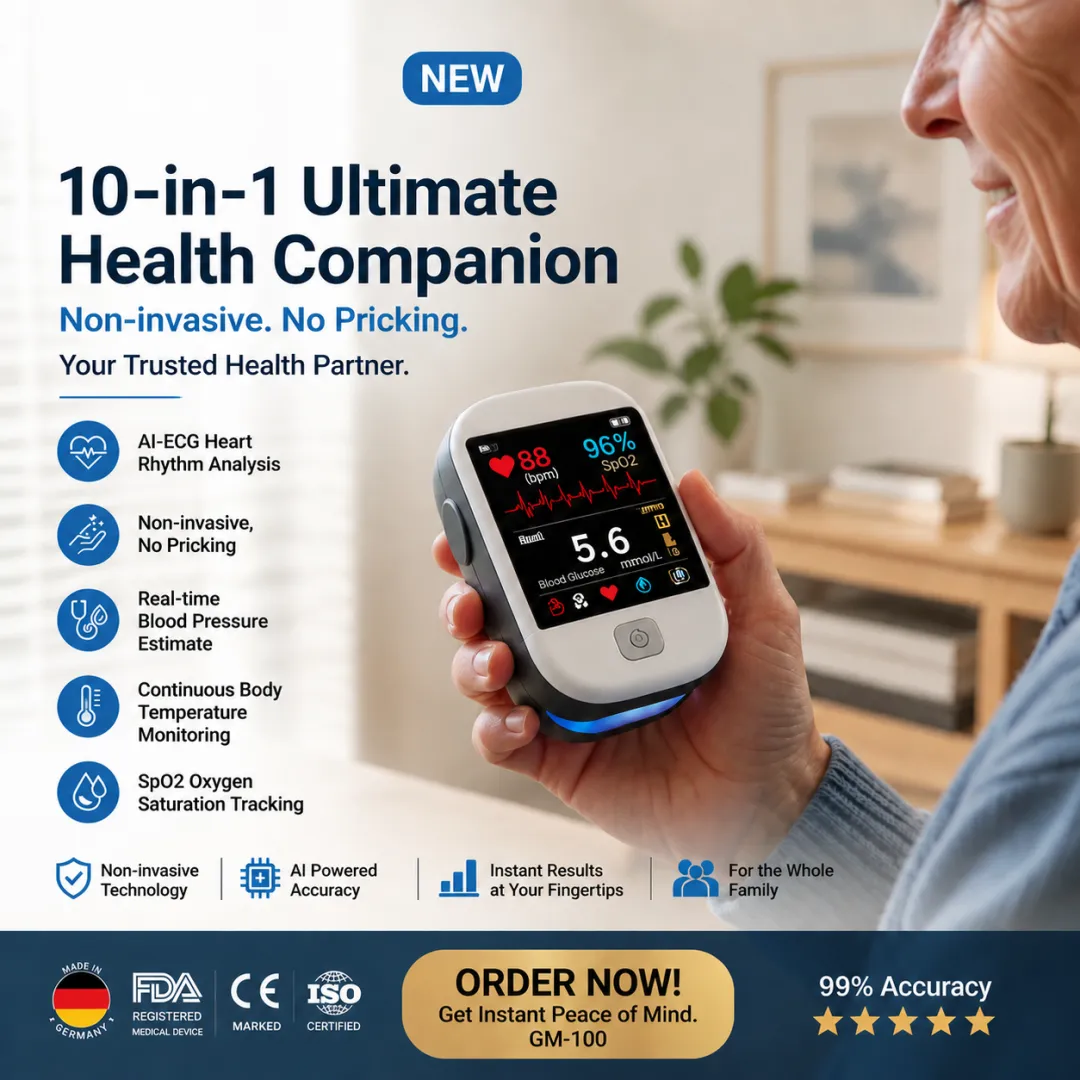 📊2026 second generation 12-in-1 smart blood medical instrument / 12 health reports - No-Prick