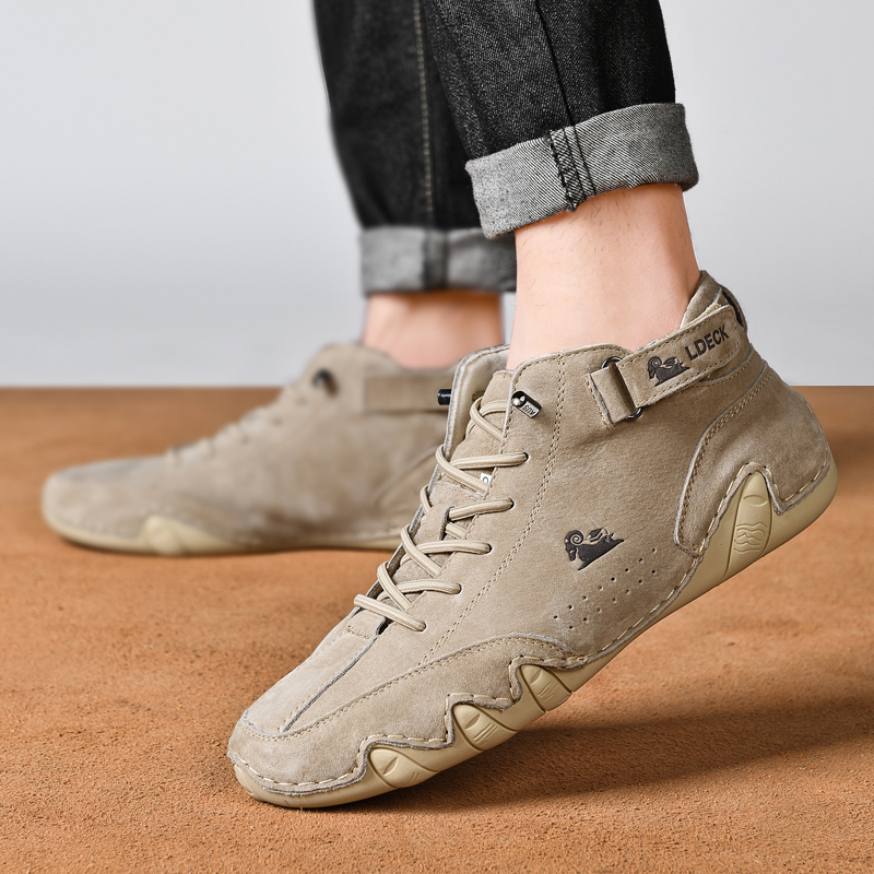 Last Day 50% OFF🔥Men's Handmade Outdoor Waterproof Suede Velcro High Boots