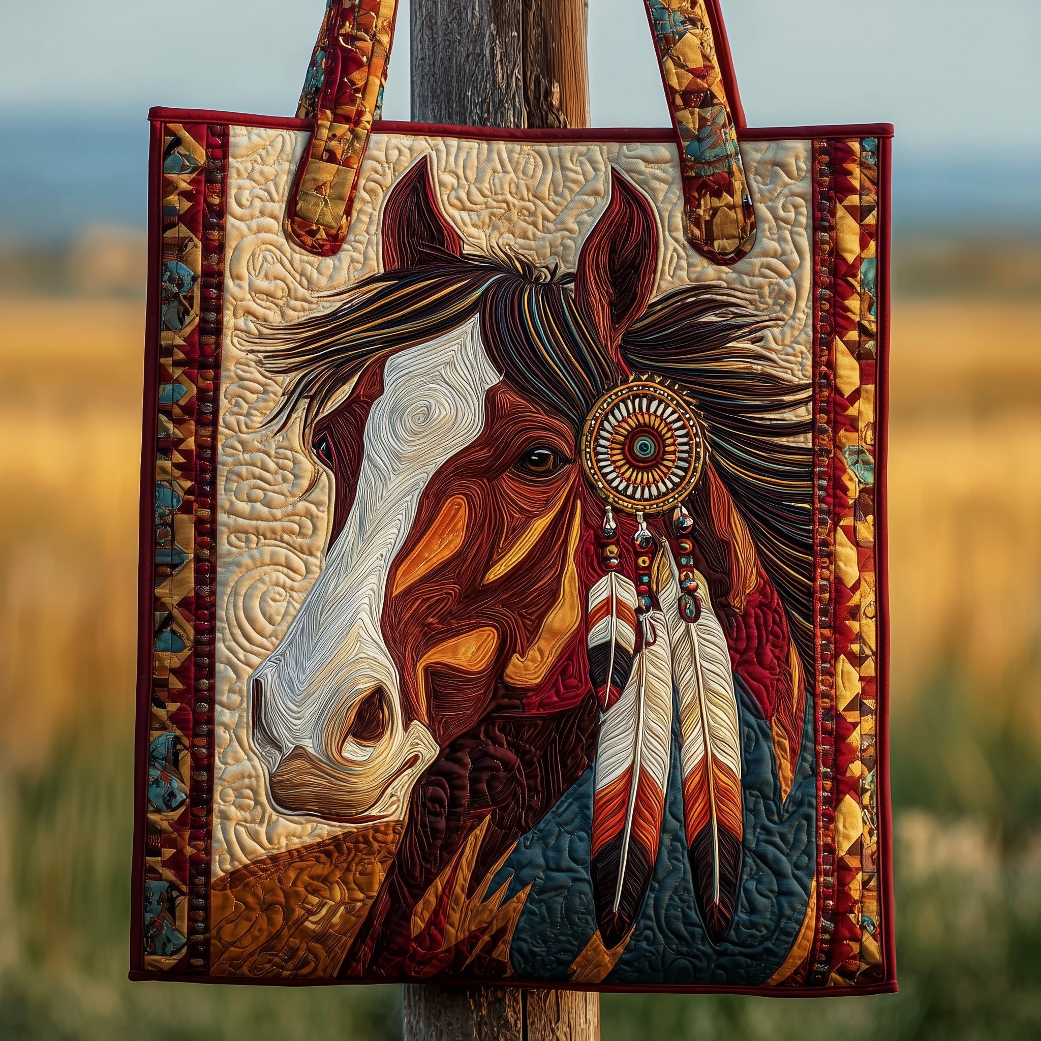 Galloping Spirit Quilted Tote Bag GFTOTP10157