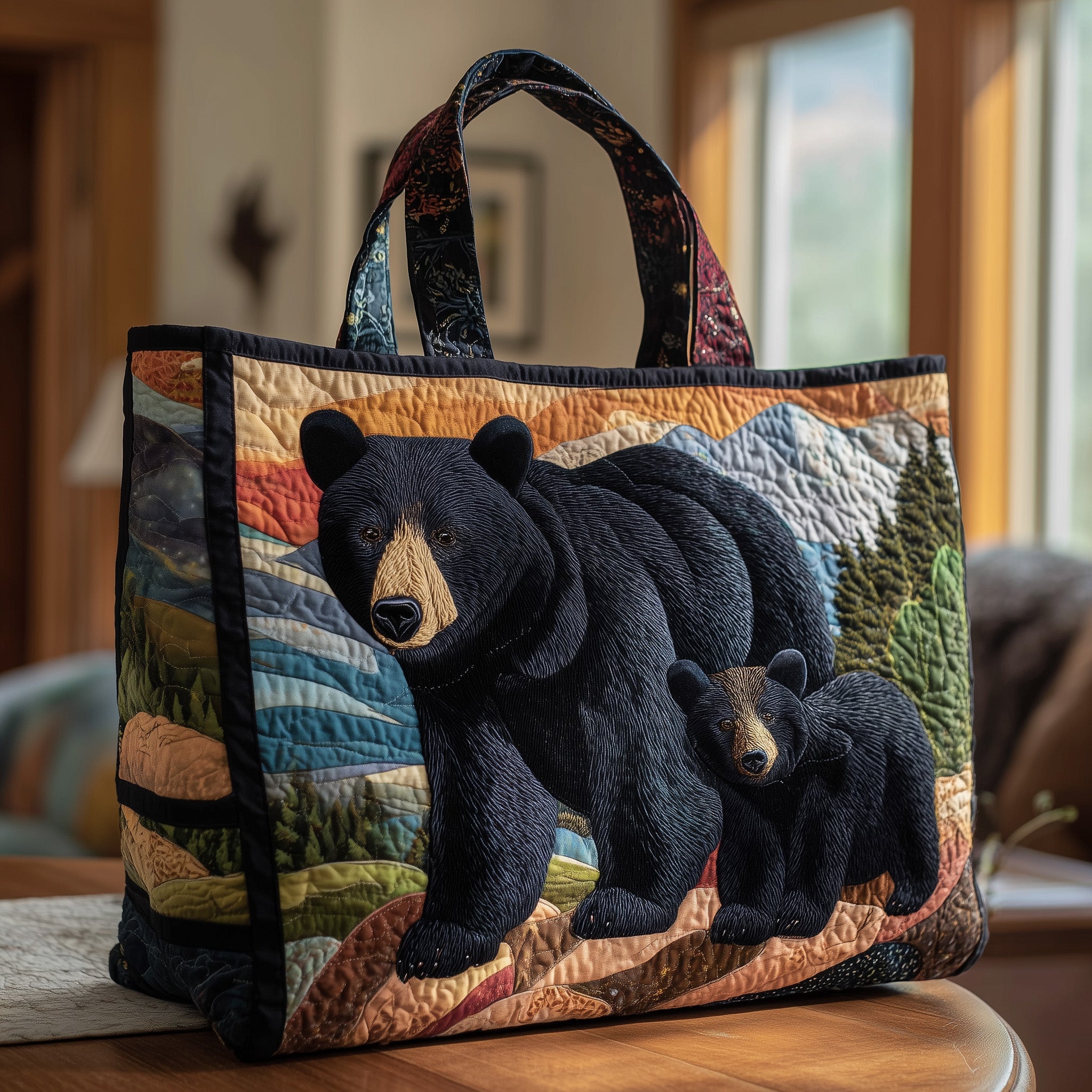 Bear Wander Quilted Tote Bag GFTOTP9282