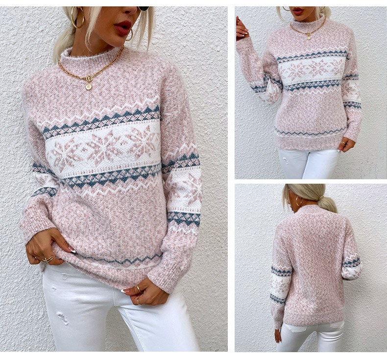 Women's New Year Sweater Fair Isle Sweater Pullover Ugly Sweater