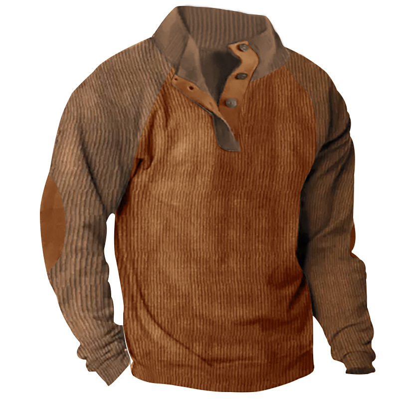 Men's outdoor corduroy athletic sweatshirt