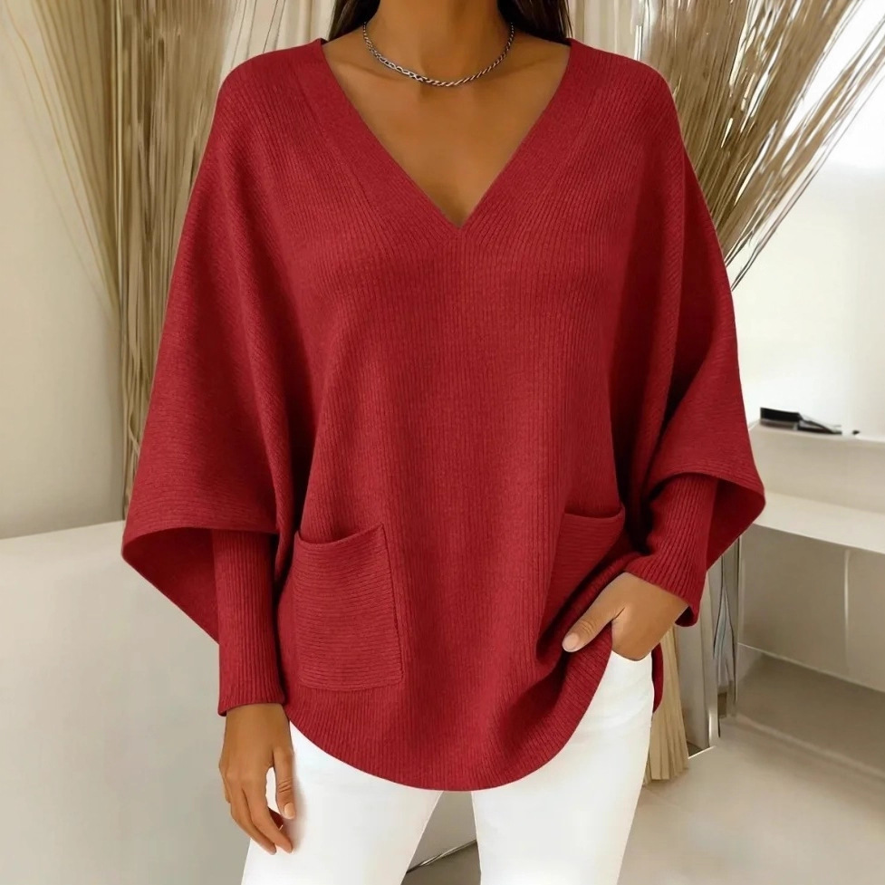 CLEARANCE SALE🔥Women's Casual Solid Color V-Neck Sweater