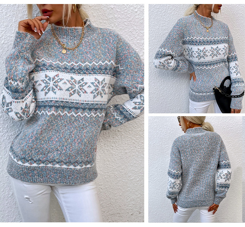 Women's New Year Sweater Fair Isle Sweater Pullover Ugly Sweater