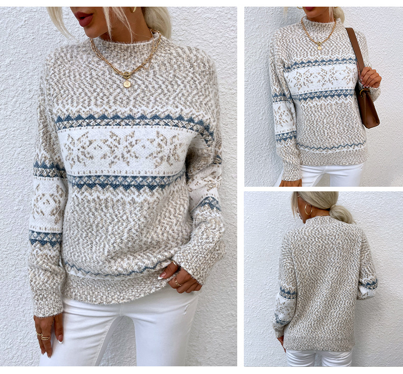 Women's New Year Sweater Fair Isle Sweater Pullover Ugly Sweater