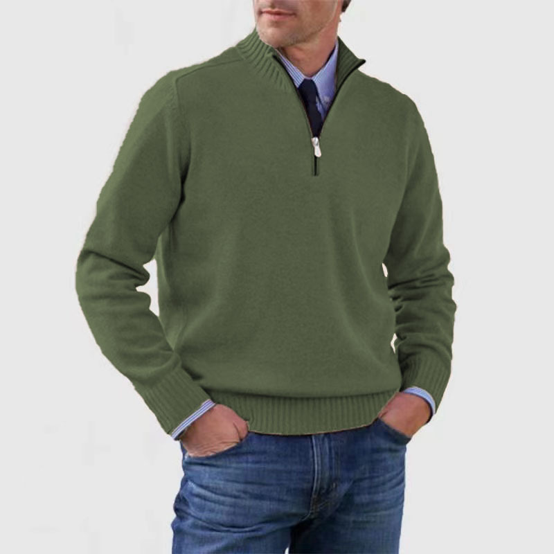 Men's half-zip thermal knit sweater